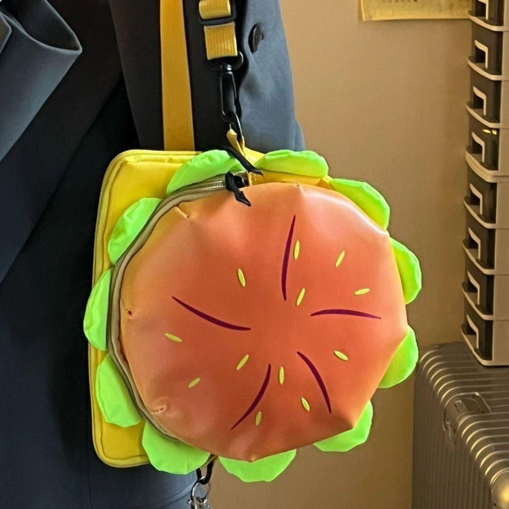 Shanhai Ba Lô Da pu Hình hamburger Phong Cách Hàn Quốc