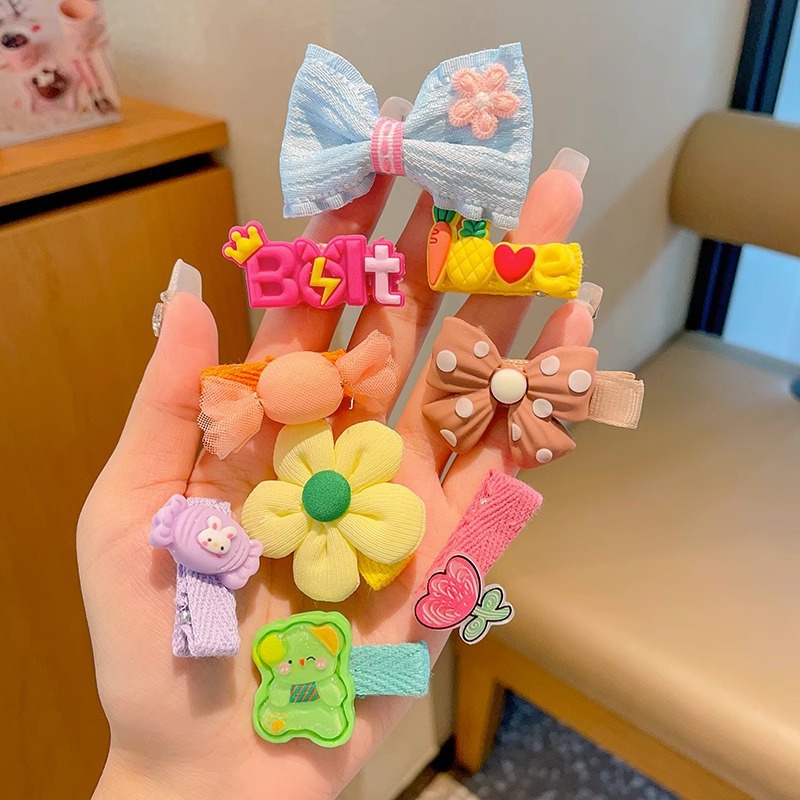 Bộ kẹp tóc dễ thương không làm tổn thương kẹp tóc baby kids chất lượng cao high-grade vải tóc mái kẹp mũ nón