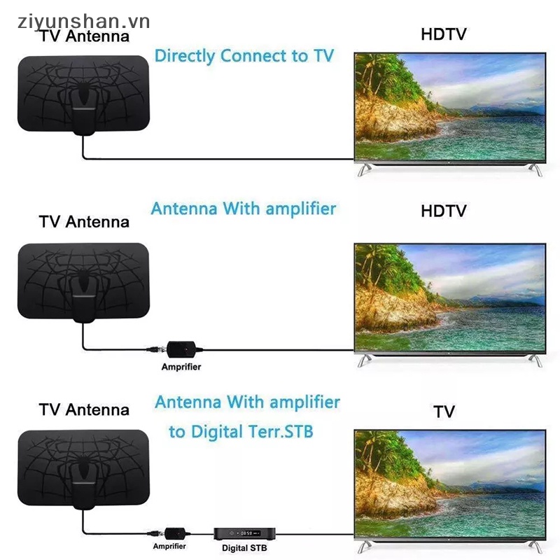 Anten hdtv ziyunshan 1500 dặm anten kỹ thuật số trong nhà dvb-t2 kênh địa phương 4k vn