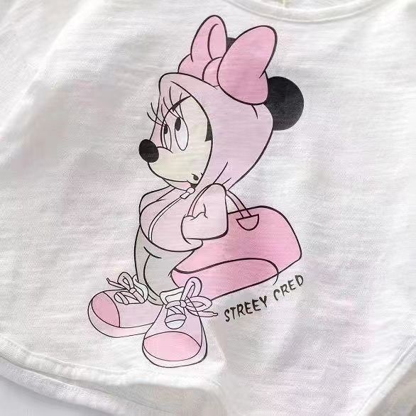 Áo Thun cotton Tay Dài Dáng Rộng In Hoạt Hình Thời Trang Xuân Thu 2022 Xinh Xắn Cho Bé Gái