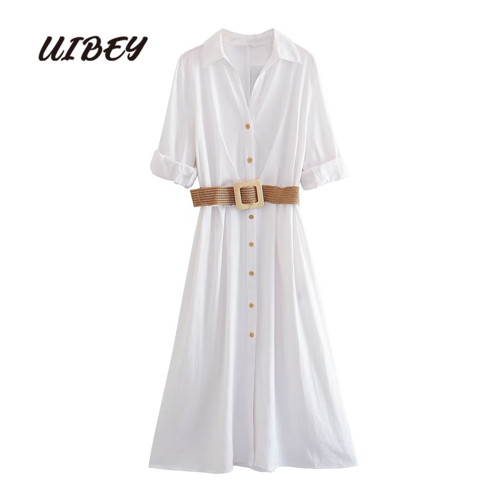 Uibey thời trang ve áo cổ áo giữa tay áo giải trí 7736