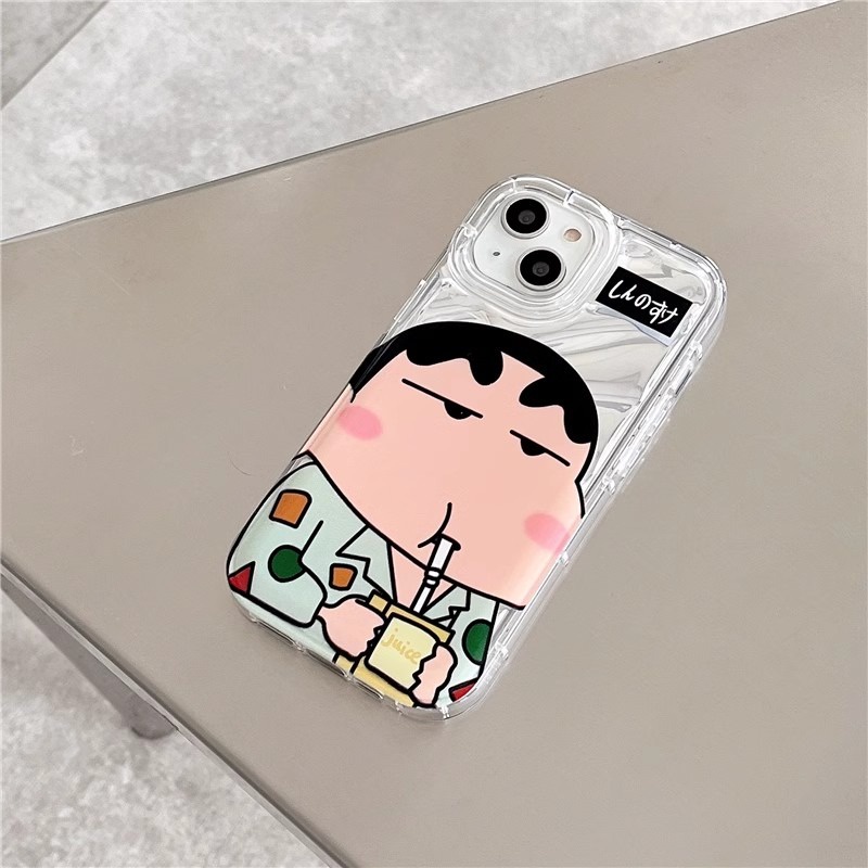 Ốp Điện Thoại Hình Cậu Bé Bút Chì Đeo Kính Râm Màu Laser Dễ Thương Cho for  IPhone  15 pro max 14Promax 11 12 13 Pro X XR XS Max 6 7 8 Plus