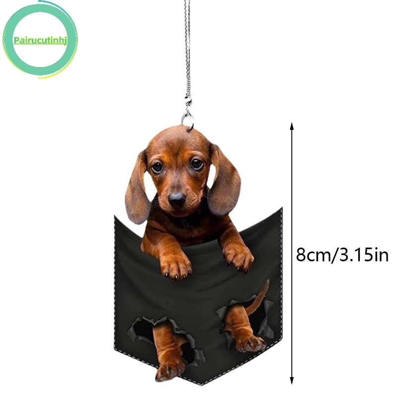 Pairhj 2023 mặt dây chuyền xe hơi mới trang trí nội thất thực tế treo mini hình con chó con treo xe đồ chơi quà tặng phụ kiện trang trí xe vn