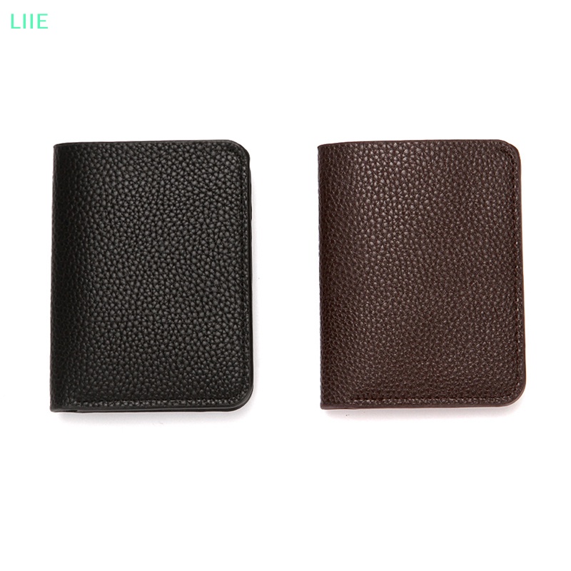 Li thời trang nam mềm ví da pu mẫu vải thiều mini coin ví chủ thẻ bằng lái xe tức là