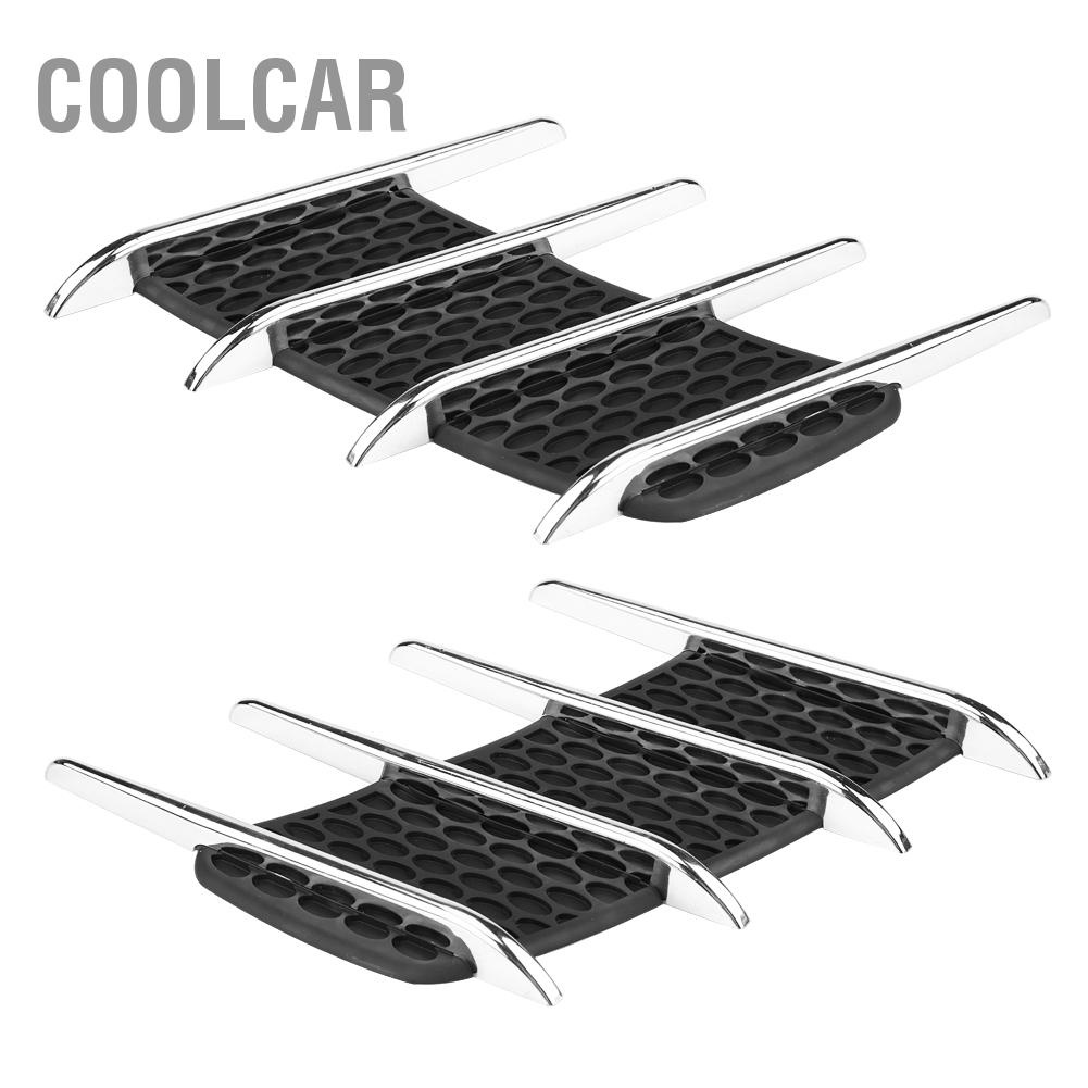 CoolCar Cặp Ngoại Thất Ô Tô Hood Bên Khe Hút Không Khí Lưu Lượng Thông Hơi Mang Cá Mập Ổ Cắm Viền Trang Trí Miếng Dán