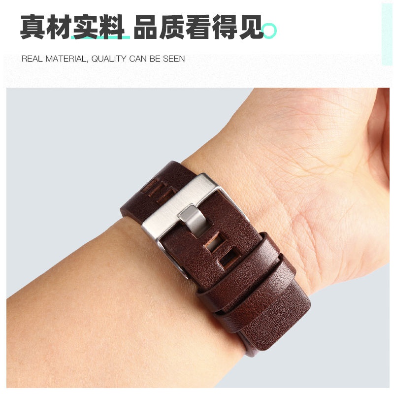 Dây Đeo Đồng Hồ Bằng Da Thật Màu Đen 7396 7391 28mm 30mm Cho Nam & Nữ