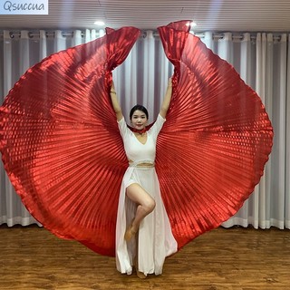 Qsuccua adult ladies belly dance semi-transparent big wings performance props phụ kiện