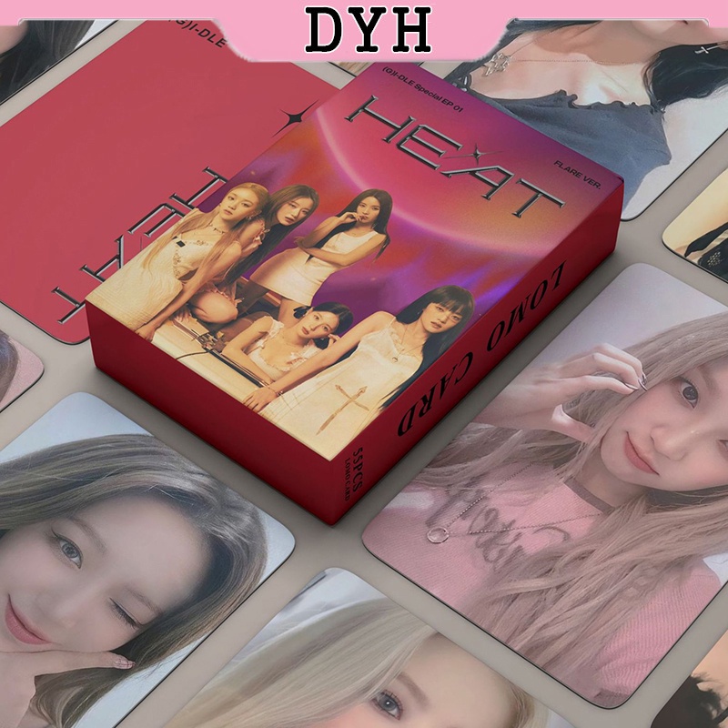 I-DLE LOMO Card Set 55 Tấm Thẻ Ảnh HEAT Hình Nhóm Nhạc