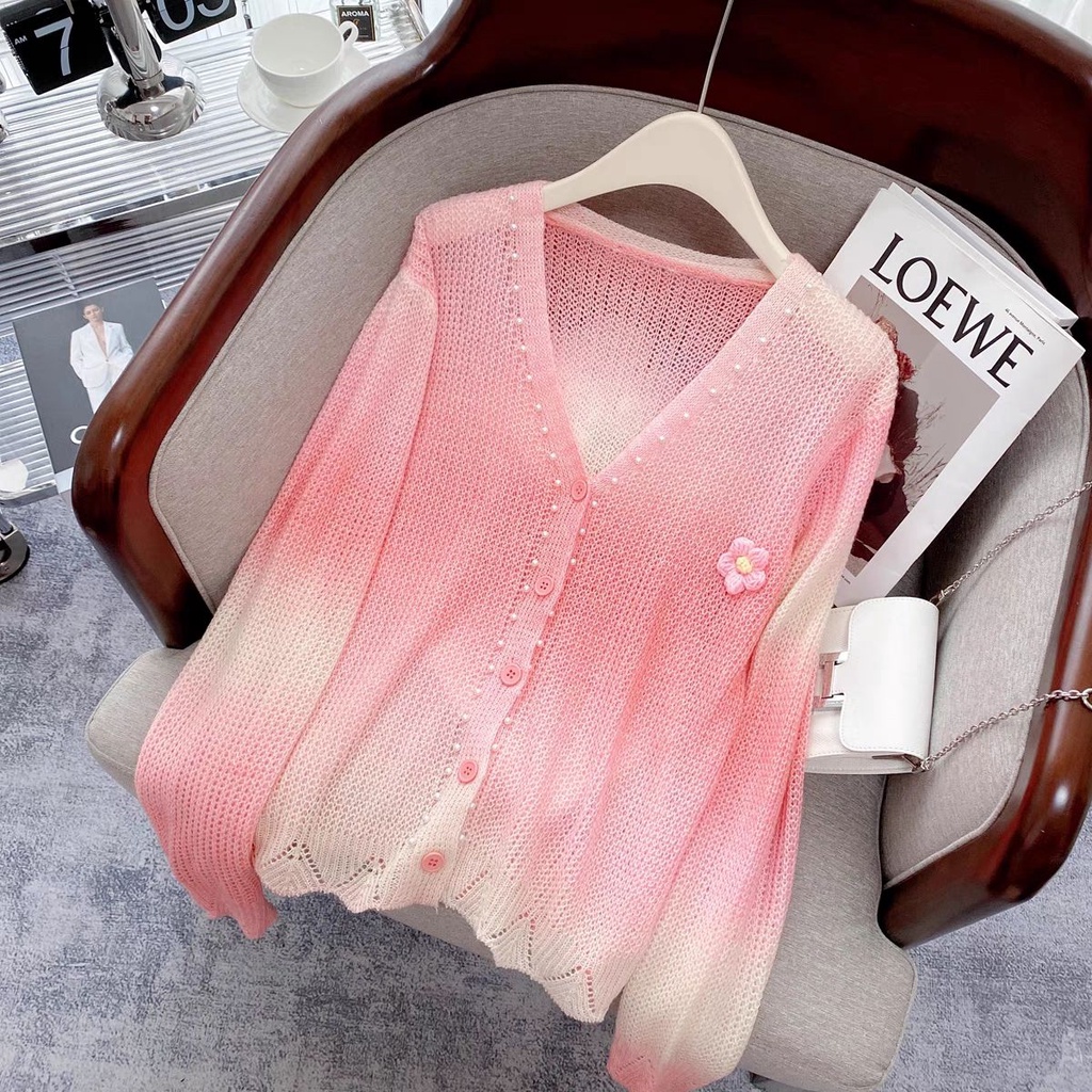 Bộ Áo cardigan Hai Mảnh Màu Hồng Phong Cách Mới 2023