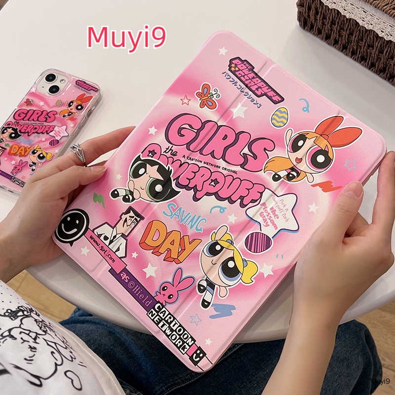 Thời trang sáng tạo phim hoạt hình anime policewoman cho ipad10.2 vỏ ipad10th 360° Holder cover mini6 case ipad air cover air4 10.9 anti-fall case pro11 anti-uốn cover ipad gen9 shell