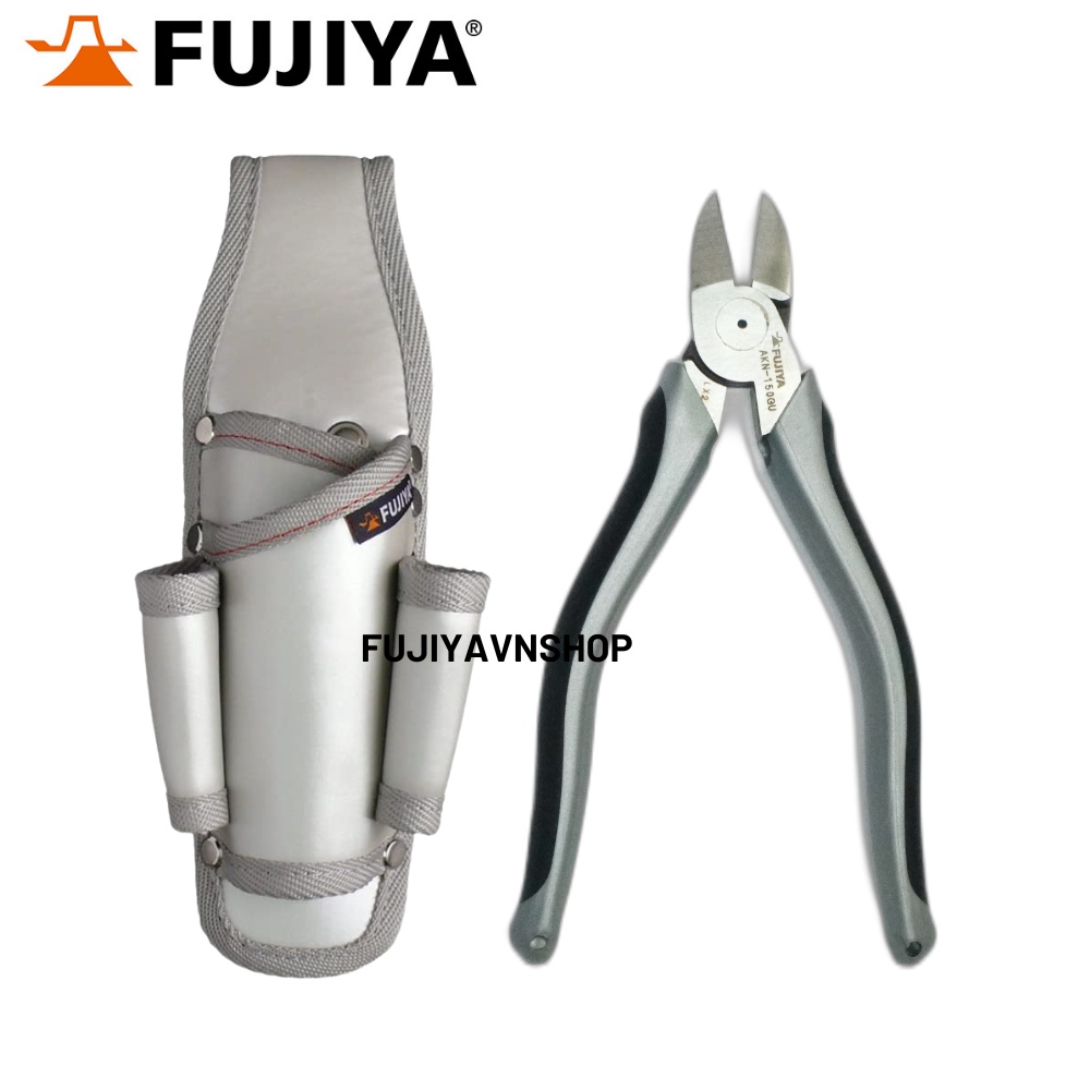 COMBO 1 Kìm cắt cường lực lưỡi tròn Fujiya AKN-150GU VÀ 1 Túi đồ nghề Fujiya - PS-72AW (4 ngăn)