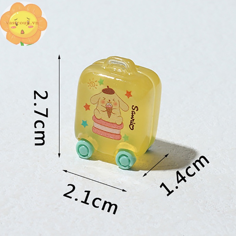 Vastji 1pc phim hoạt hình dễ thương mini vali phát sáng mô hình nhựa trang trí nhà búp bê phụ kiện vn