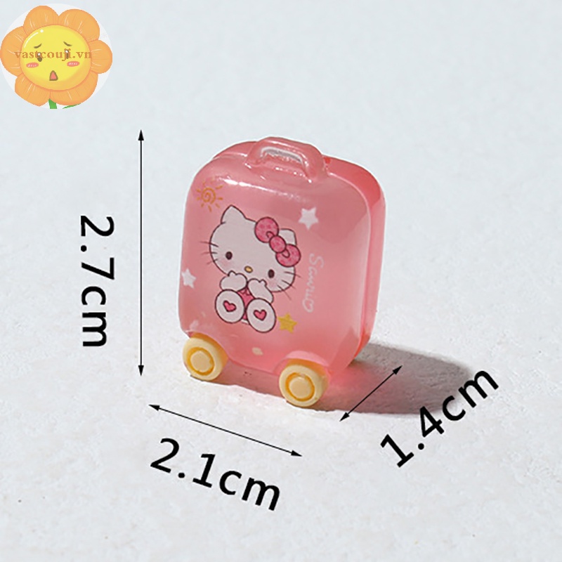 Vastji 1pc phim hoạt hình dễ thương mini vali phát sáng mô hình nhựa trang trí nhà búp bê phụ kiện vn