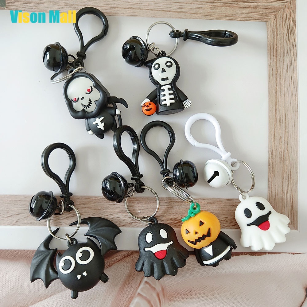 Halloween keychain phim hoạt hình bí ngô búp bê silicone ba lô mặt dây chuyền halloween phụ kiện quà tặng