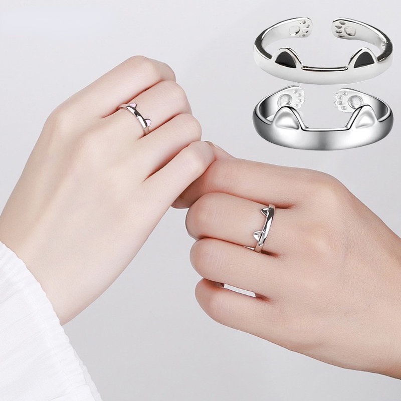 Nhẫn Hở Hình Bàn Chân Mèo Phong Cách Hàn Quốc Dễ Thương Sáng Tạo
