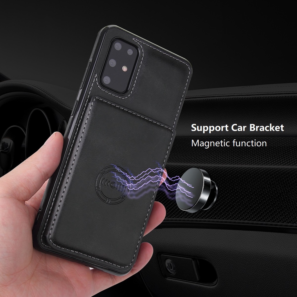 Ví đựng Samsung a51 a71 note 20 ultra note 10 plus a11 bao da giá đỡ khe cắm thẻ