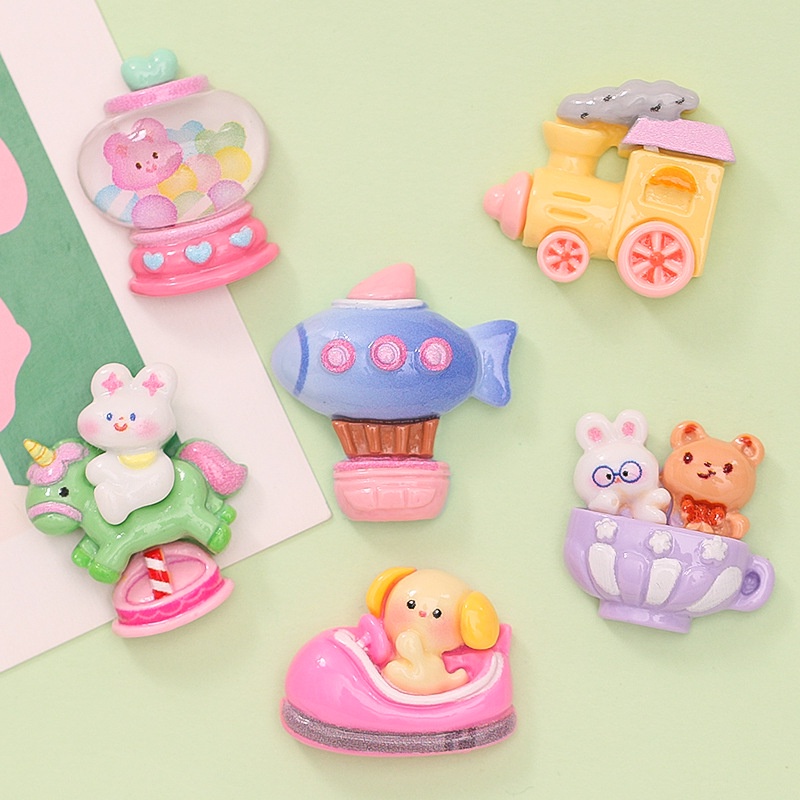 10 cái / bộ công viên giải trí airship trojans resin patch vỏ điện thoại vật liệu trang trí tự làm kẹp tóc giày phụ kiện