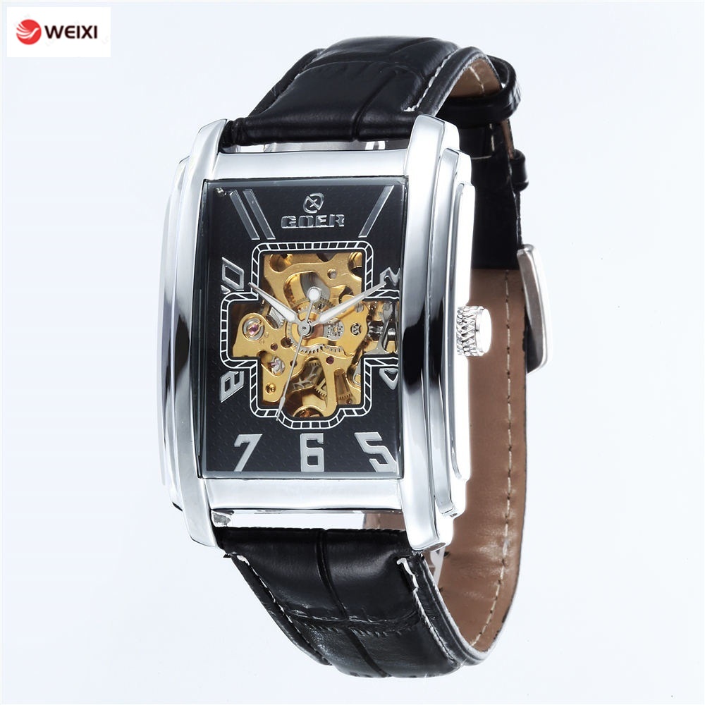 Đồng Hồ Cơ Tự Động Mặt Chữ Nhật Cho Nam