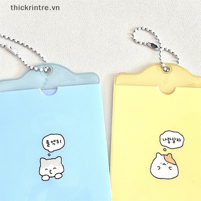 Thi fashion korea 3 inch photocard holder kpop card keychain mặt dây chuyền thần tượng chủ thẻ xe buýt ngân hàng id thẻ bìa đồ dùng học sinh vn