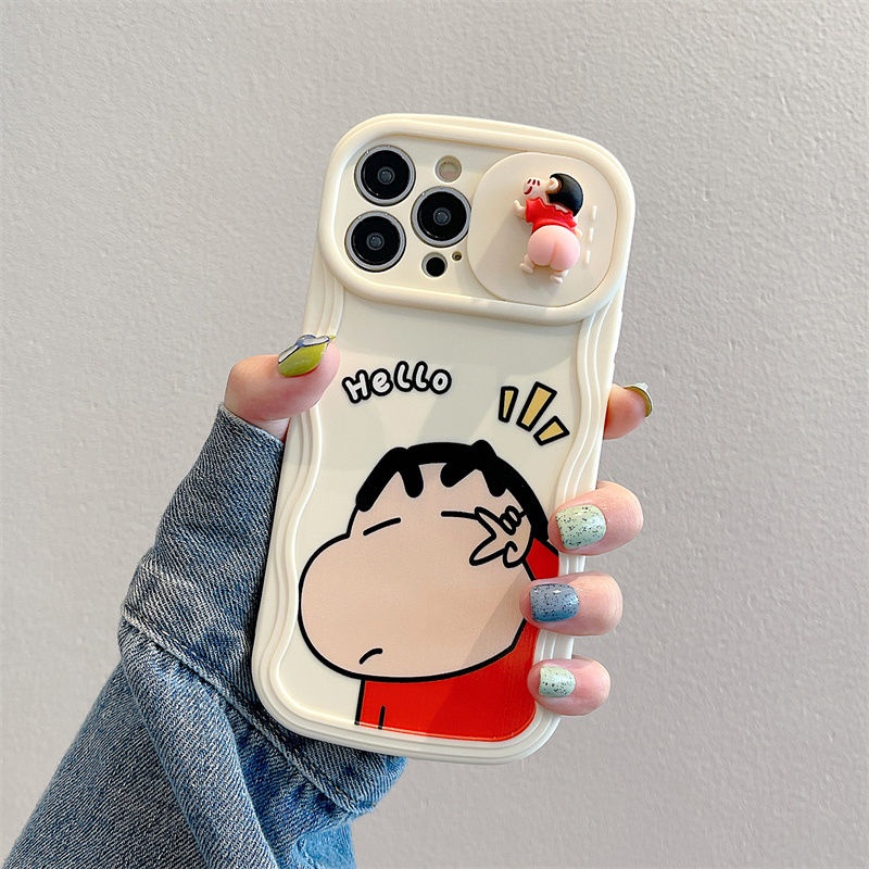 Thích hợp cho iphone 11 12 pro max x xr xs max se 8 plus iphone 13 pro max iphone 14 pro max hi shinnosuke phone case with little toy