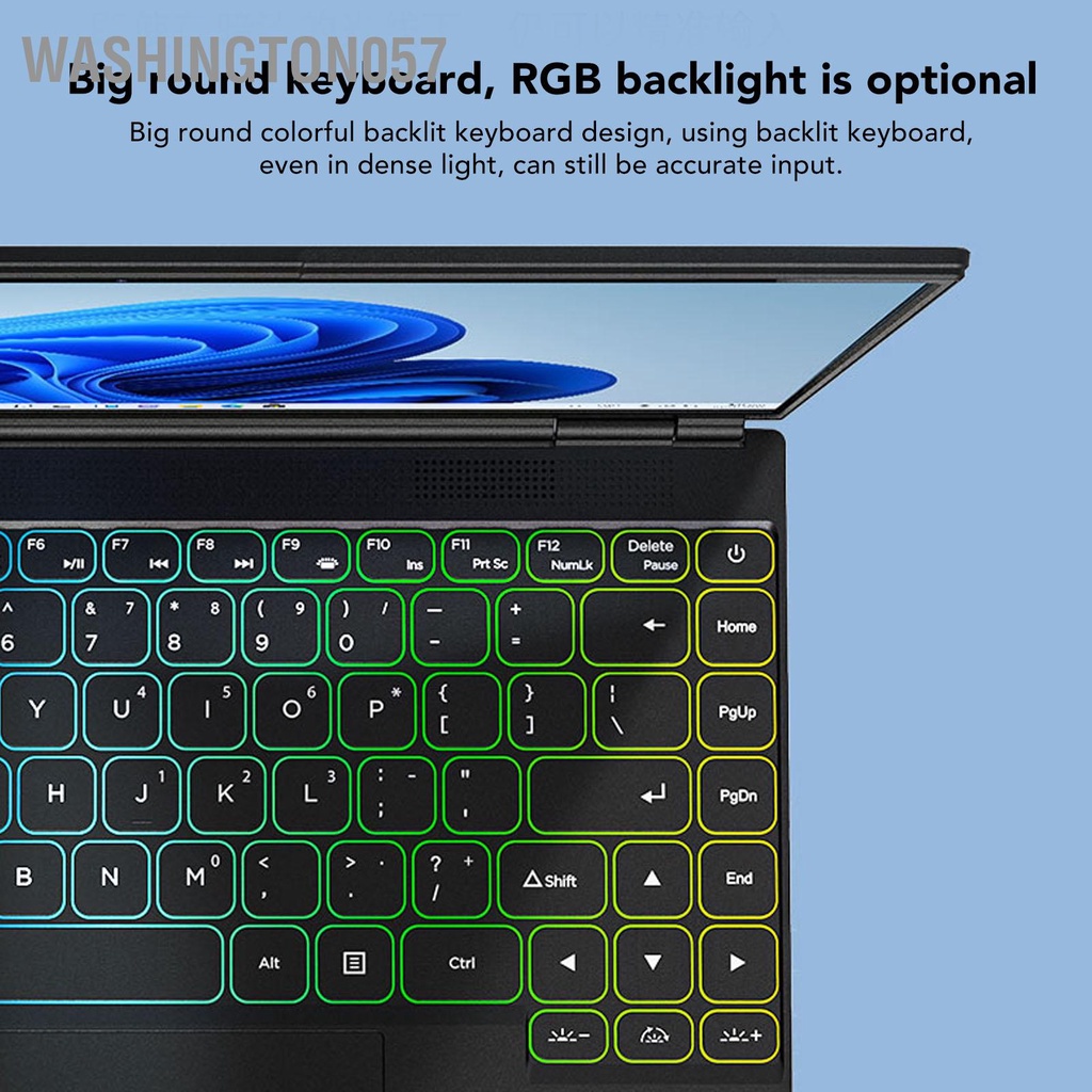 Washington057 Laptop 14 inch Bluetooth 4.2 16GB RAM Portable Độ phân giải 1920X1200 cho Windows 11 100‑240V