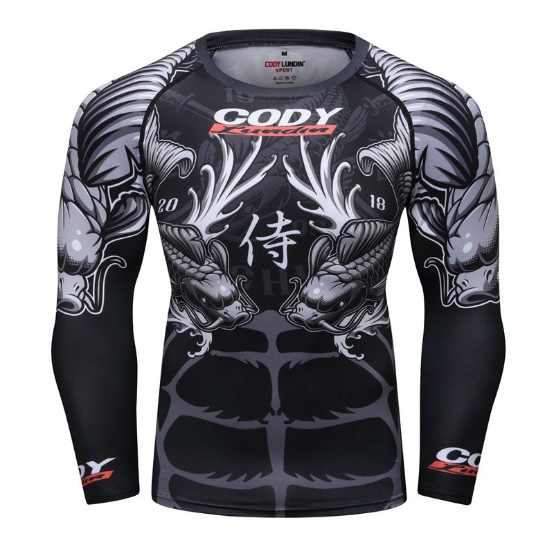 Thương hiệu áo đấu bjj mma gym work out compression rashguard t áo sơ mi 3d nam tập thể dục thể hình