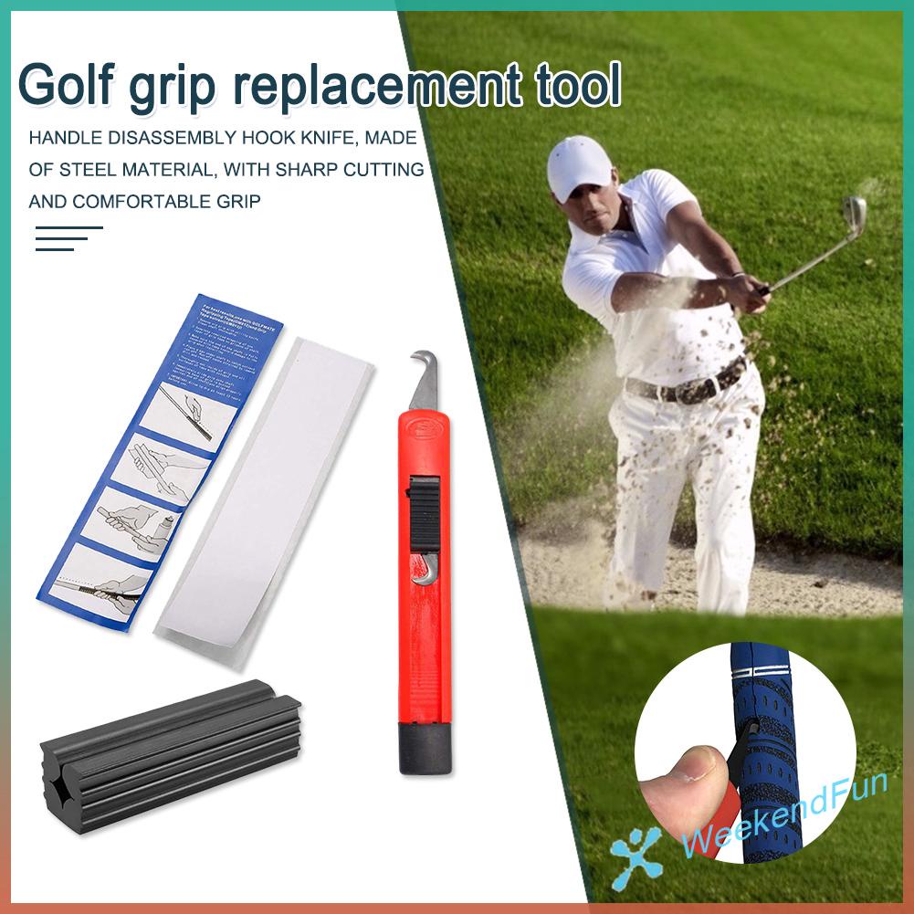 Th★ Golfs grip dismantling assembly set 13 golf grip tape strips golfs grip replacement tool kit cao su vise clamp for golf club regripping