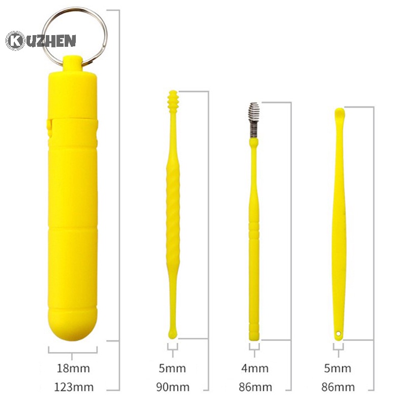 Kuzhen 7 cái / bộ dụng cụ lấy ráy tai bằng thép không gỉ earpick wax remover curette ear pick hot