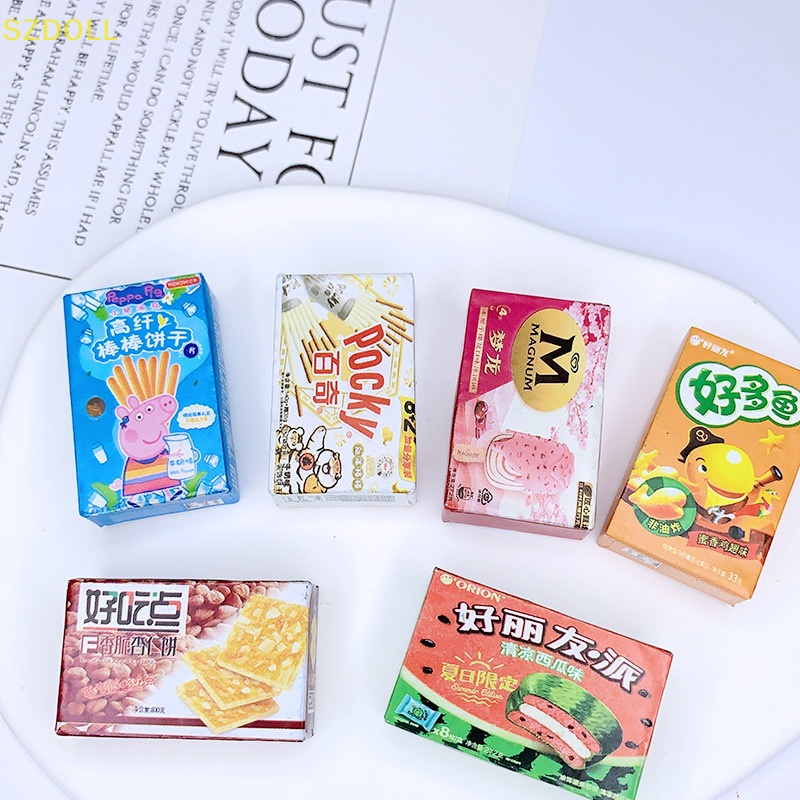 5 cái dollhouse mini simulation snacks dollhouse siêu thị trang trí búp bê phụ kiện nhà giả vờ chơi đồ chơi dom