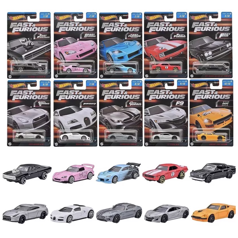 Hot wheels 2023 fast and furious series bugatti veyron nissan gtr35 1/64 đồ chơi mô hình ô tô hợp kim hnr88