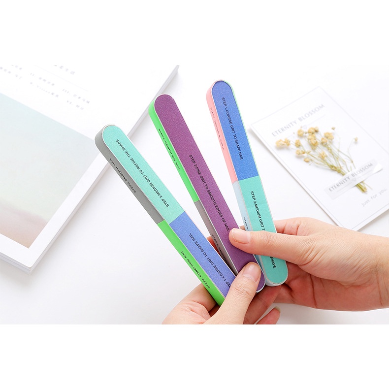 1/3 cái tệp đánh bóng sáu mặt bộ công cụ nâng cao móng tay double-sided beginner in móng tay mài móng tay dũa nhám dải