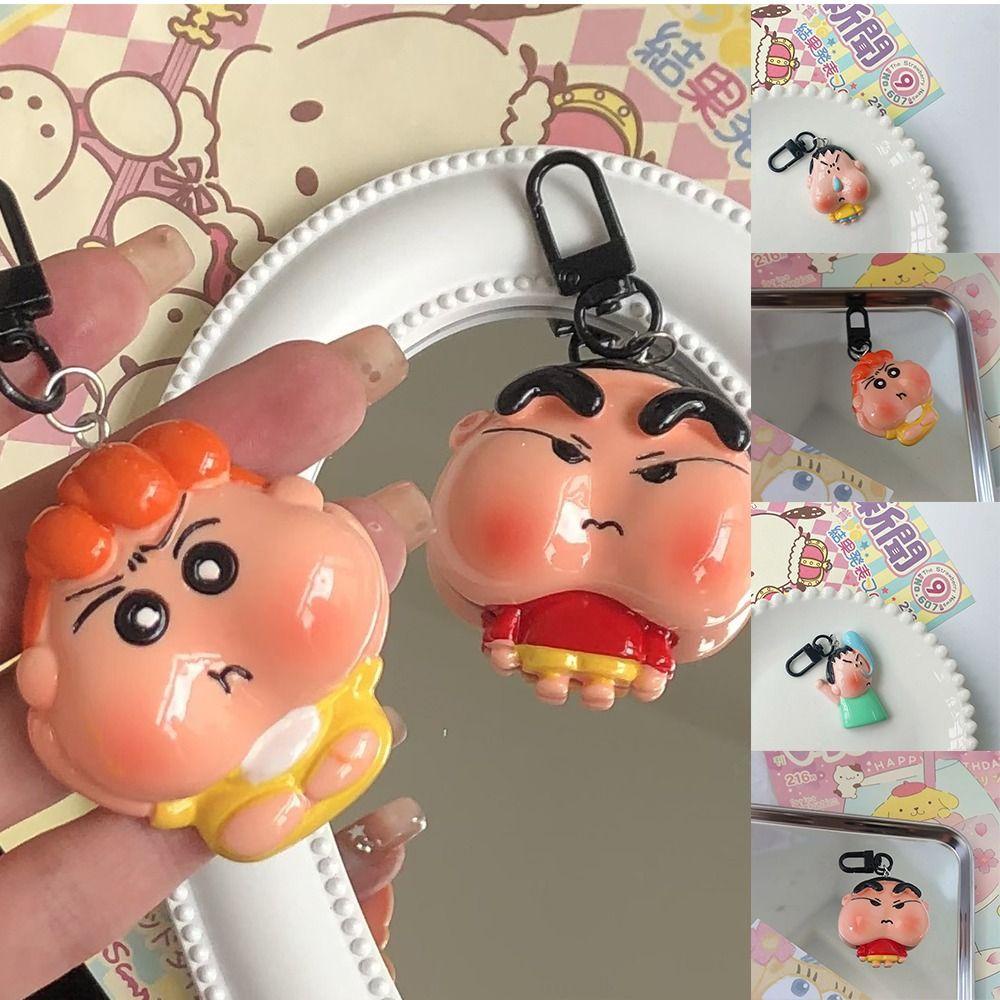 Shanrong Móc Chìa Khóa acrylic Hình shin chan Hoạt Hình Sáng Tạo Phong Cách Hàn Quốc