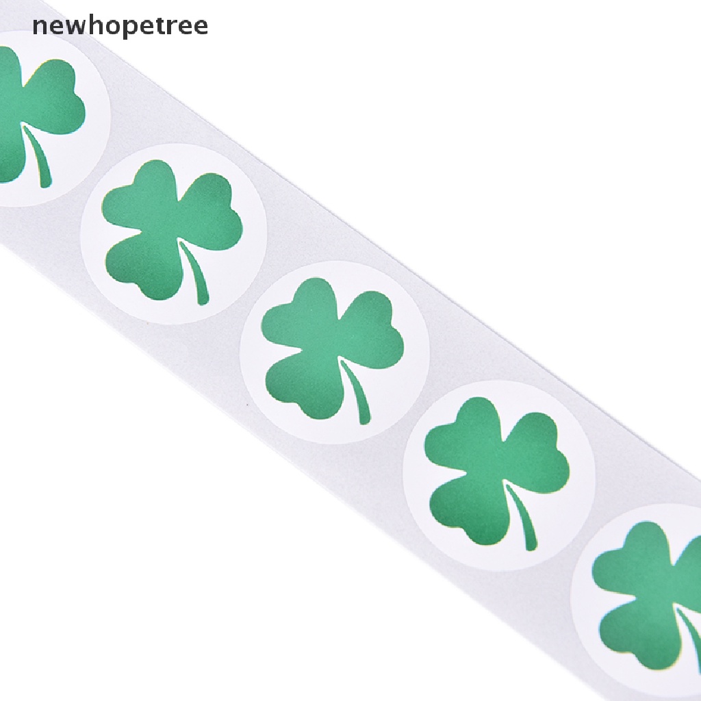 Cuộn 500 Nhãn Dán Tự Dính Hình Cỏ Ba Lá 1Inch Dành Cho Trẻ Em