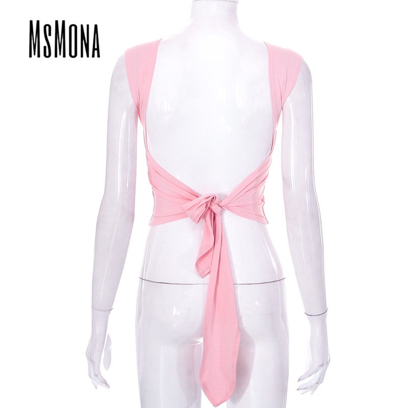 Áo Thun Sát Nách Cổ Tròn Hở Lưng Màu Trơn Thời Trang 2023 Cho Nữ