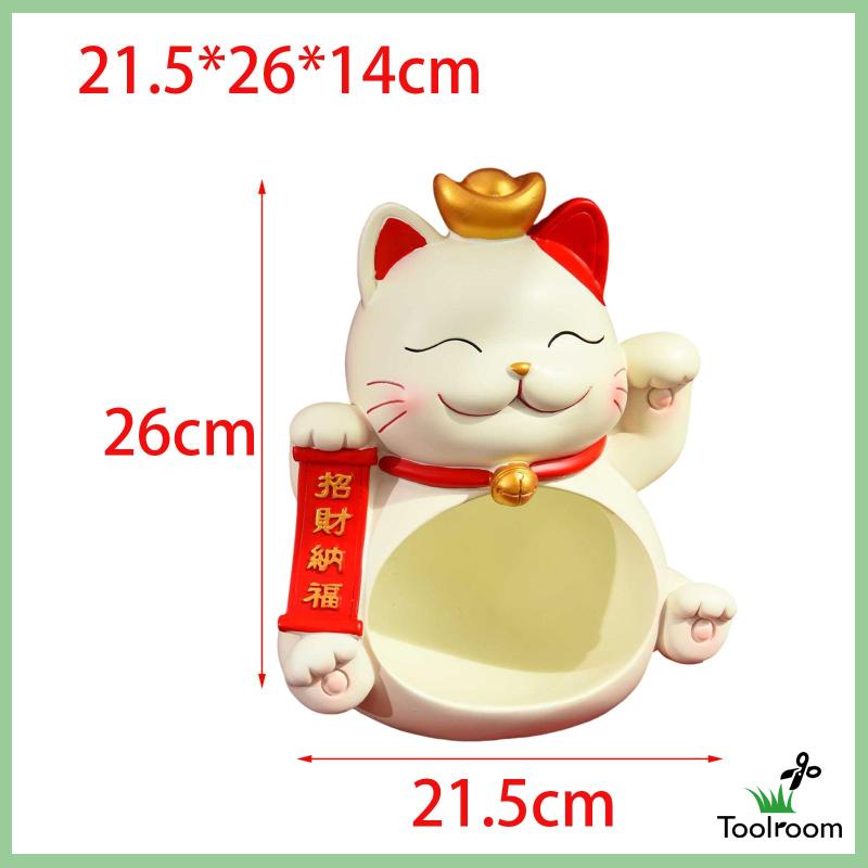 Hộp Đựng Đồ Dùng Hình Mèo May Mắn Bằng Nhựa Độc Đáo Trang Trí Bàn Làm Việc