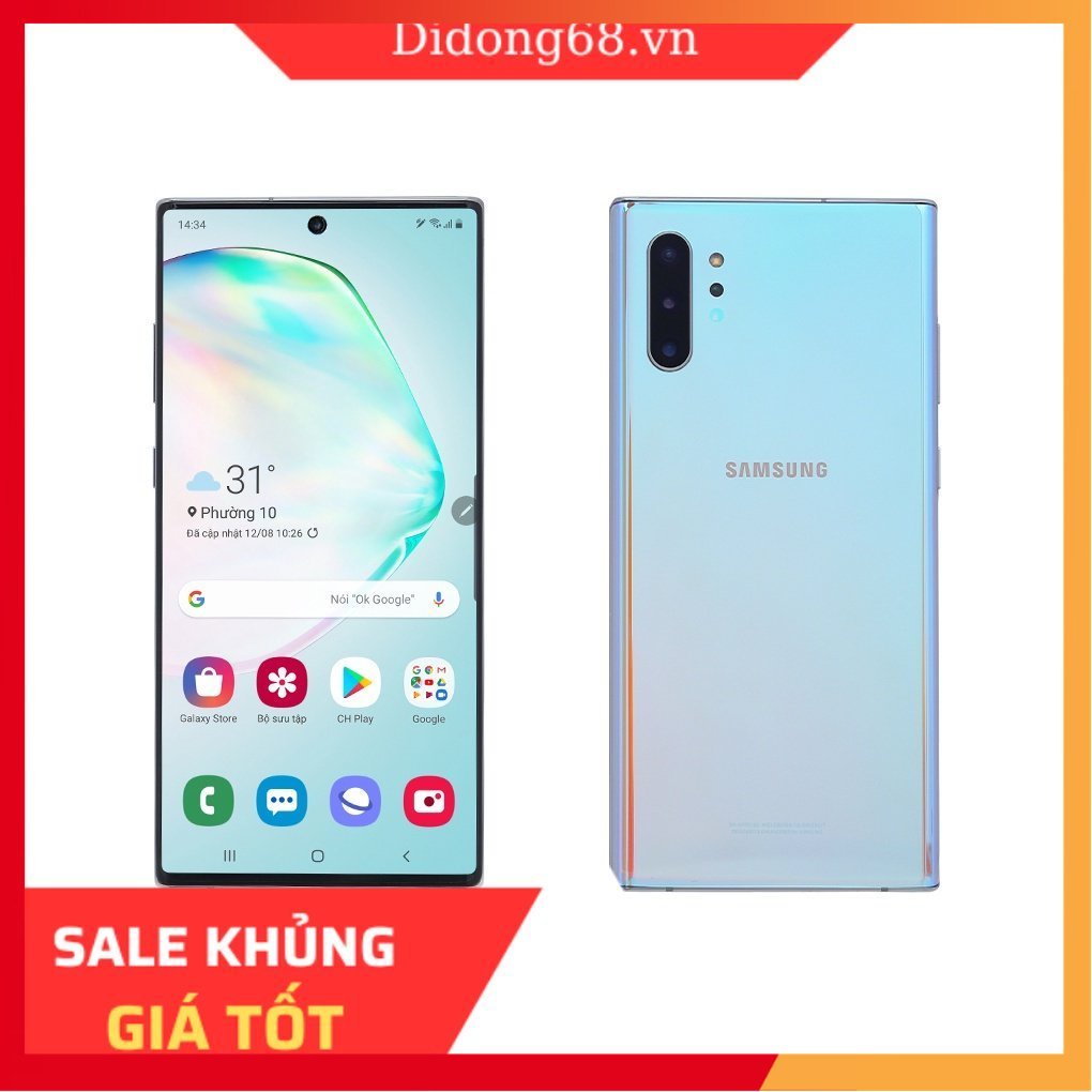 Điện thoại Samsung Galaxy Note 10+ hàng chính hãng, bộ nhớ 512GB, bảo hành 12 tháng, tặng phụ kiện