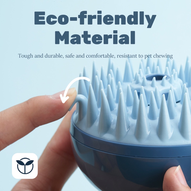 HamshMoc Lược Silicone Mềm Chải Lông Tắm Massage Cho Chó Mèo