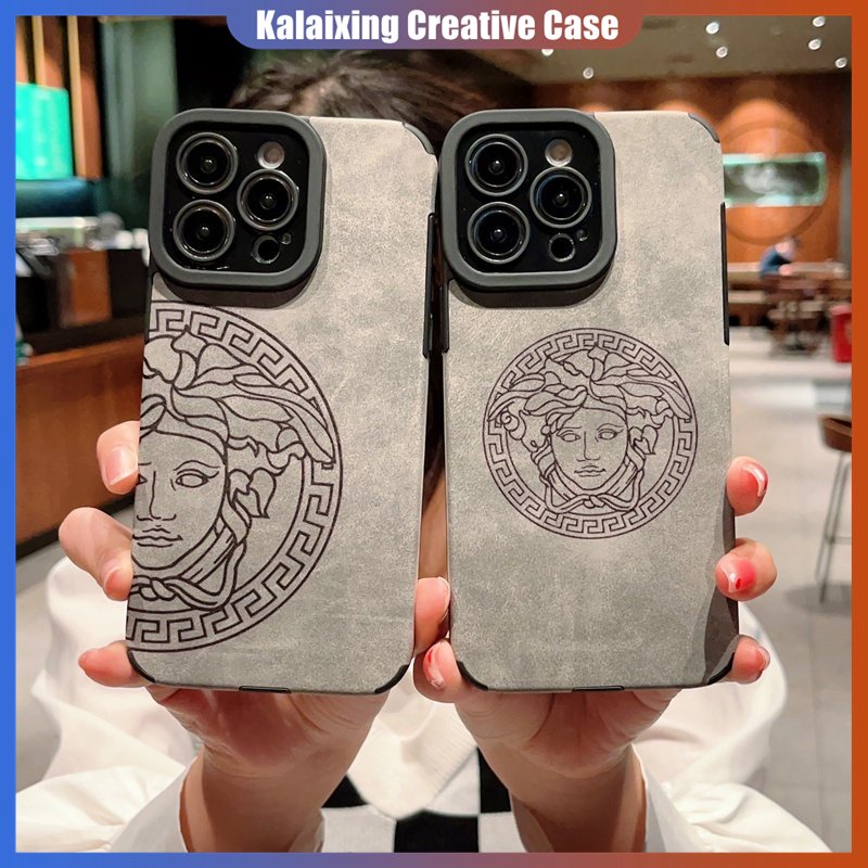 Ốp Điện Thoại Da Mềm Chống Rơi Họa Tiết Versace Cho iPhone 14 Pro Max 13 Pro Max 12 11 Xs Max 7Plus XR Xs Max