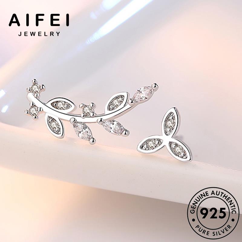 AIFEI JEWELRY sức tua moissanite trang thời khuyên cương vành kim 925 kiện trang quốc lá tai phụ nguyên xỏ nữ Thời hàn bản thật thời tròn bông bạc E130