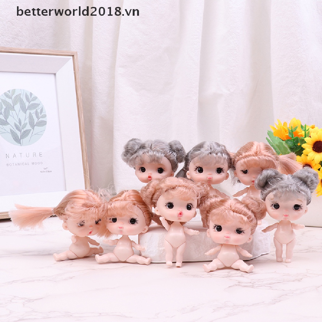 Búp Bê Đồ Chơi Mini 8.8CM Hình Mặt Cô Gái Dễ Thương DIY