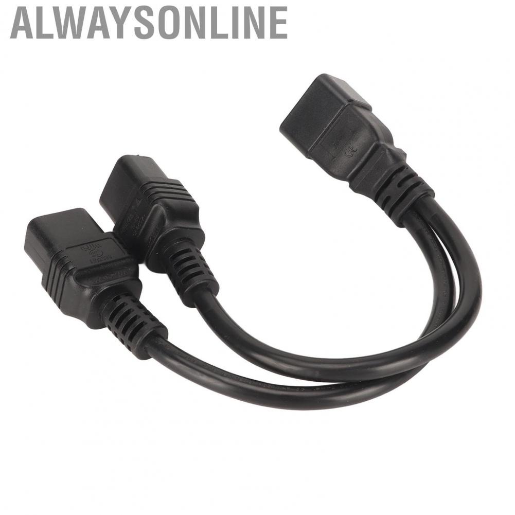 Alwaysonline Y Power Cable  Flame Retardant Waterproof Reinforced Design 12.6in Dual IEC320 C19 To C20 Cord Female Male for Printer