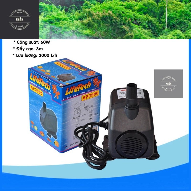 Máy Bơm Nước Hồ Cá LIFETECH AP 3500 | Lifetech AP3500 - 60w - Nhhân Aqua- Giao hàng cực nhanh 