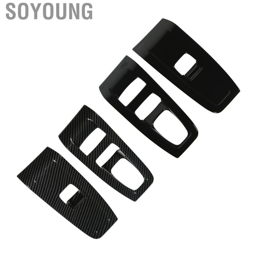 Soyoung Car Window Switch Panel Trim  Lift Bezel Easy Installation Elegant Style 2PCs Scratch Resistant for