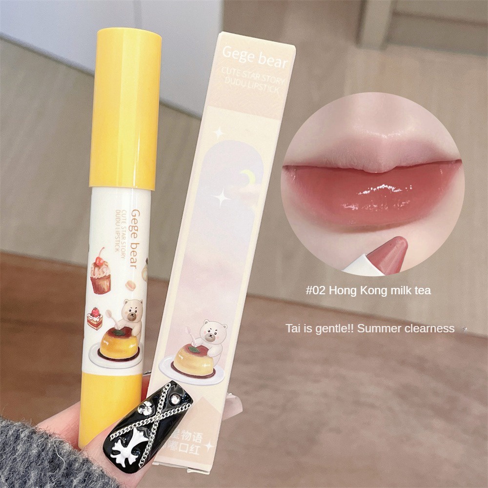 Mỹ phẩm Red Lip Tint Lipgloss Cute Bear Lip Liner Pencil Lips Makeup Lip Glaze Lipstick Pen 6 ColorGogo Bear Meng Xing Story Doodle Lipstick Dưỡng ẩm, Mỹ phẩm bán chạy cho cô gái