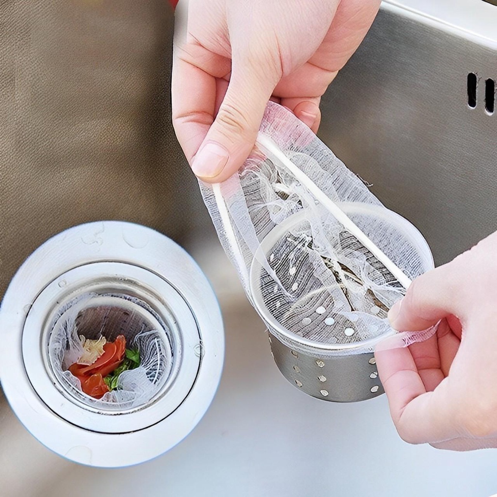 Túi Lọc Rác Gói 100 Cái Lọc Sạch Sẽ Rác Thải, Cặn Bẩn Ngăn Ngừa Tắc Cống Tiết Kiệm Thời Gian Dọn Dẹp - Giadungbanbuon