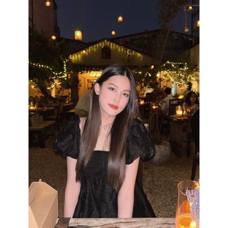 💋Váy babydoll tay bồng tơ hoa hồng chinhh quáa🌸