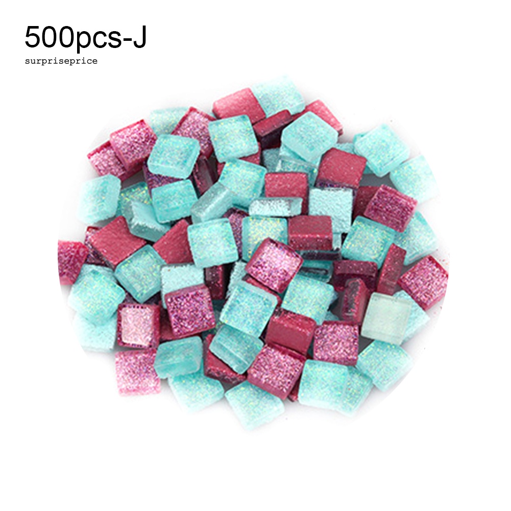 Set 500 Hạt Sứ Vuông 1x1cm Phối Màu Lấp Lánh Trang Trí Nhà Cửa DIY