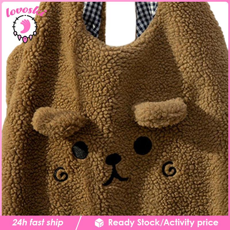 [Lovoski] Túi Xách Đeo Vai Bằng Lông Nhung Thời Trang Du Lịch Hàng Ngày Cho Nữ