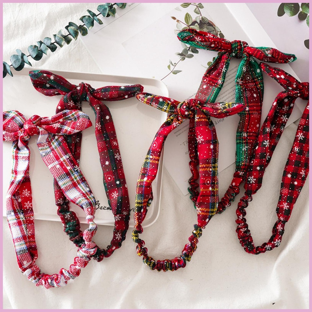 Băng Đô Thắt Nút Co Giãn Phong Cách Giáng Sinh Cho Nữ