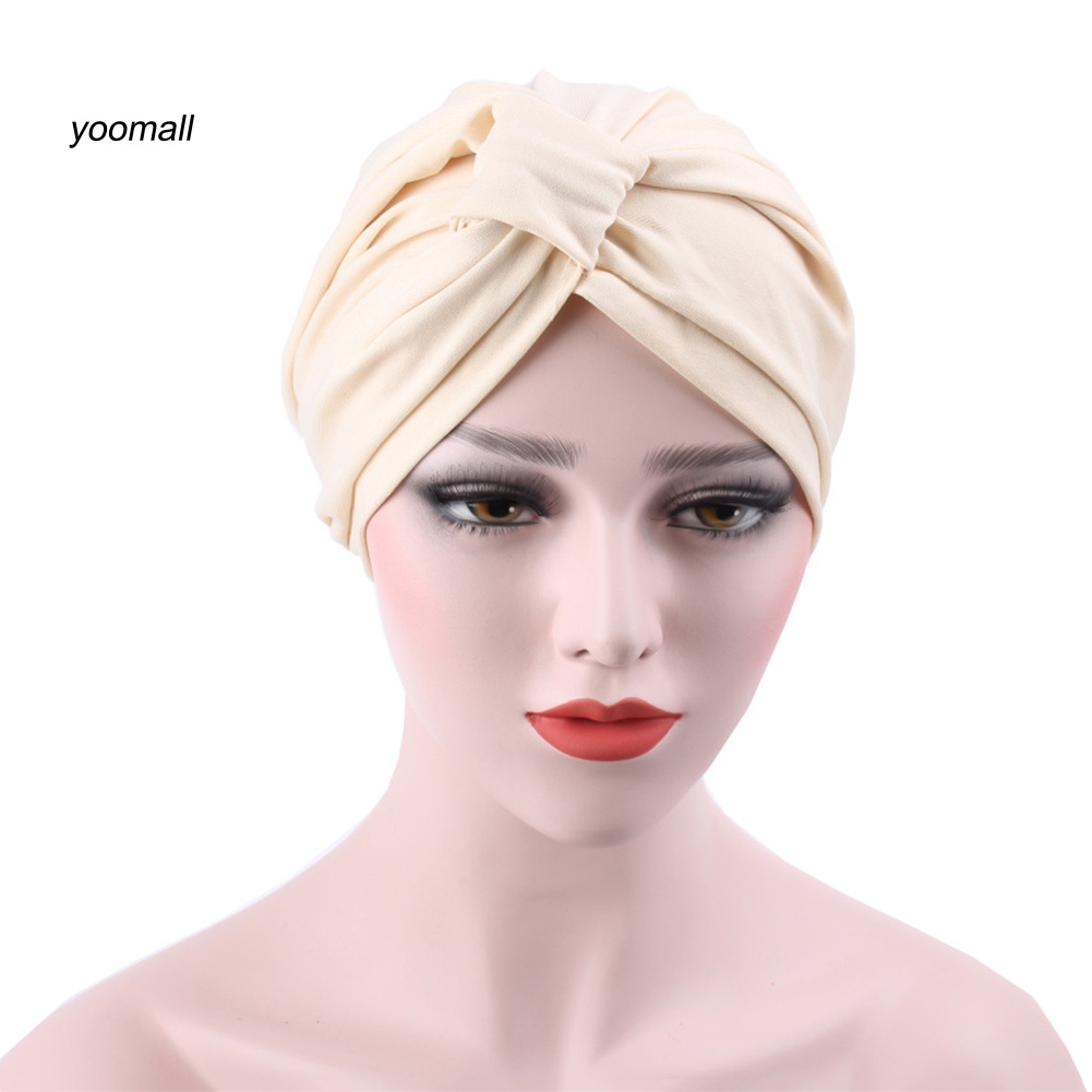Mũ Turban Trùm Đầu Co Giãn Thời Trang Cho Nữ